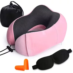 U-formad rese-nackkudde - Rosa