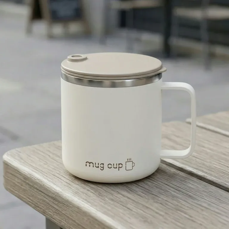 stainless steel insulated mug with lid, stainless steel coffee cup with lid