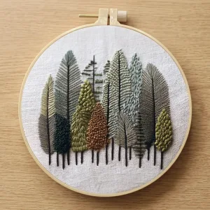 Gör-det-själv-startkit för naturbroderi med broderibåge