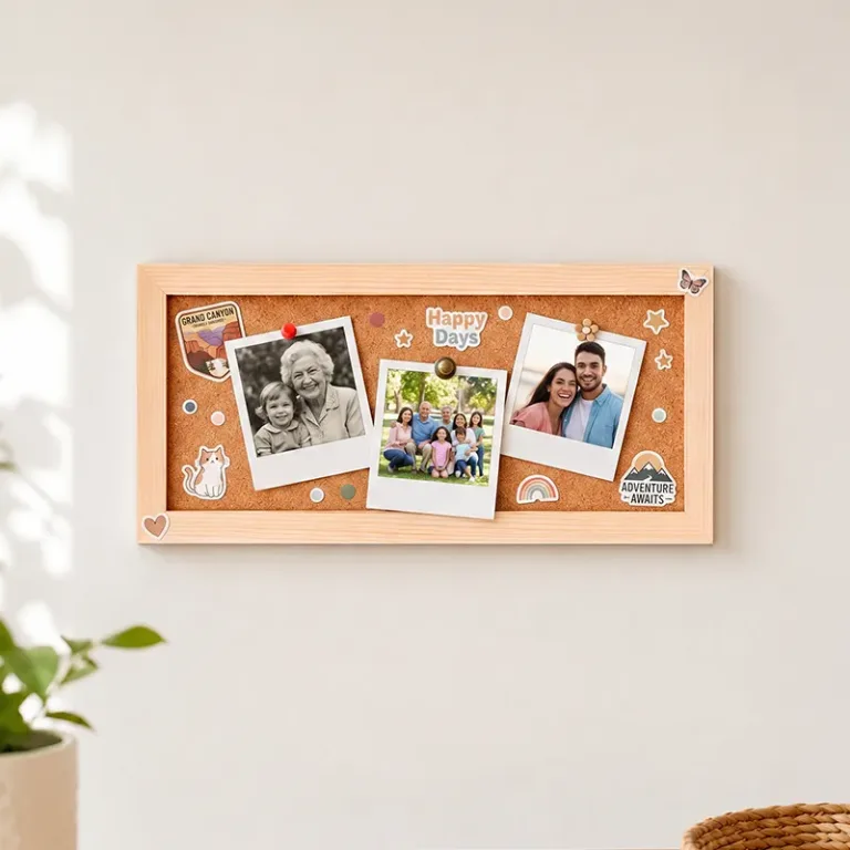 wooden photo board, wooden note board, photo display board