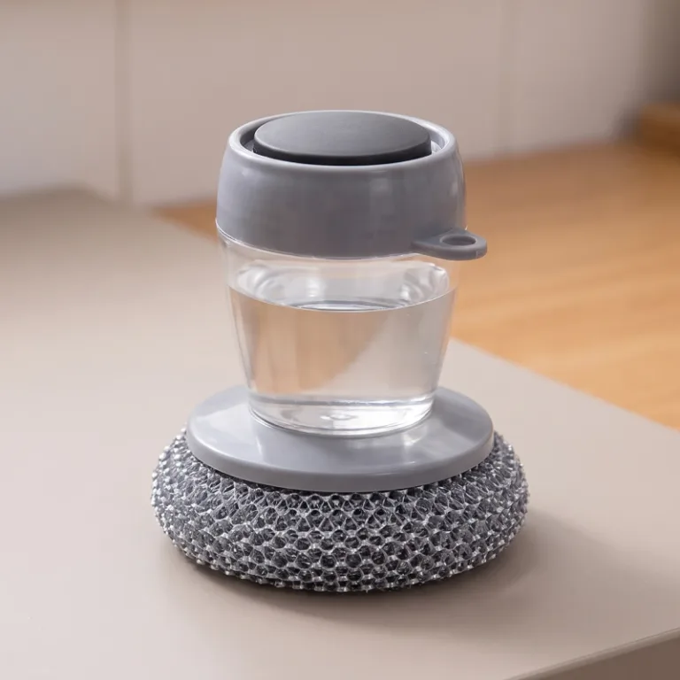 soap dispensing dish brush, dish scrubber brush, dish scrubber with soap dispenser