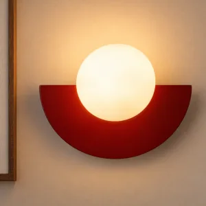 Stilren rund vägglampa med vita LED-lampor