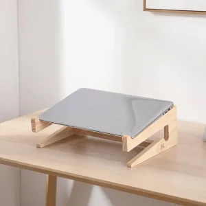 Laptopstativ i trä med avtagbar bas