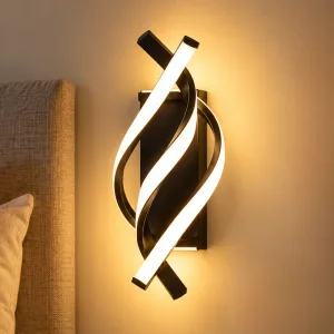 Stilren böjd vägglampa i aluminium med justerbart LED-ljus