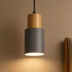 Minimalistisk hängande enkel takkrona i trä med LED-ljuskälla, pendellampa för tak