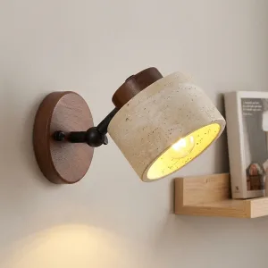 Stilren nordisk vägglampa i sten med mjuk belysning och LED-lampor